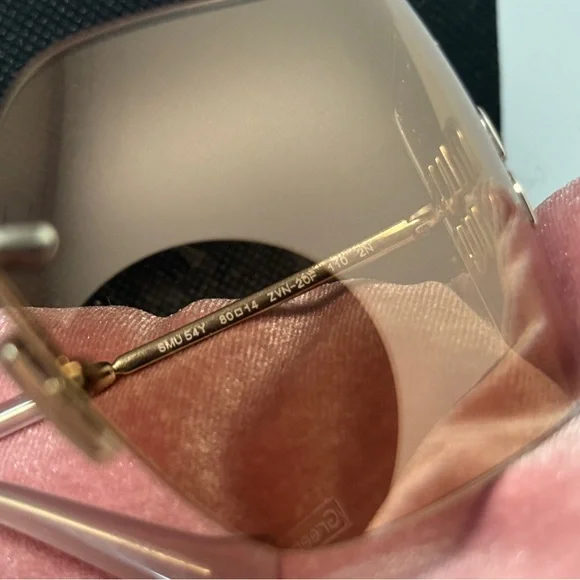Miu Miu Rimless Sunglasses with Pink Lenses and Gold Hardware - Picture 10 of 11